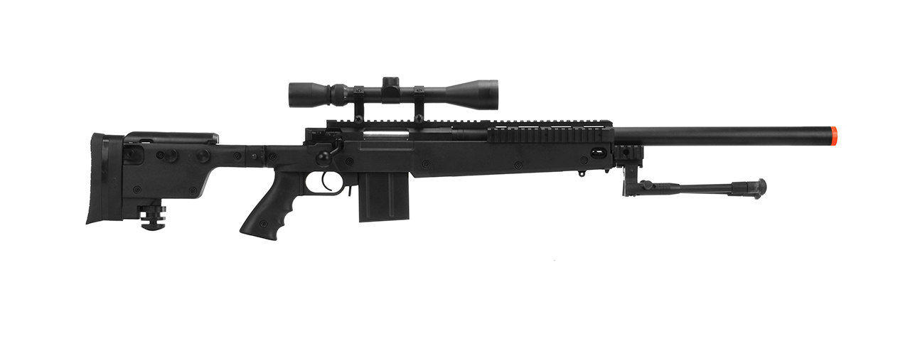 WELL MB4406D SNIPER RIFLE W/ FOLDING STOCK BIPOD & SCOPE - BLACK