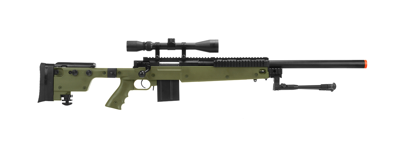 WELL MB4406D SNIPER RIFLE W/ FOLDING STOCK BIPOD & SCOPE - OD