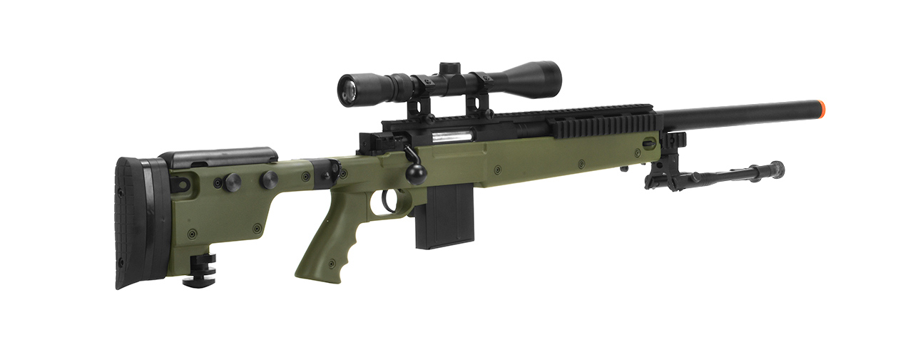 WELL MB4406D SNIPER RIFLE W/ FOLDING STOCK BIPOD & SCOPE - OD