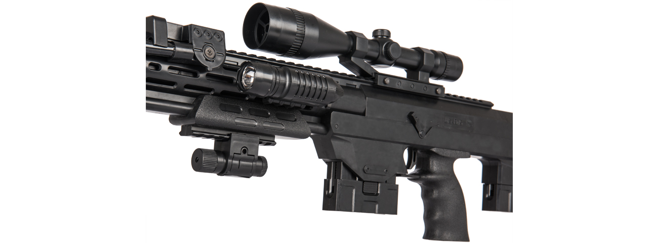 P1050 Spring Rifle w/Flashlight Laser and Bonus P211 Spring Pistol in Combo Box