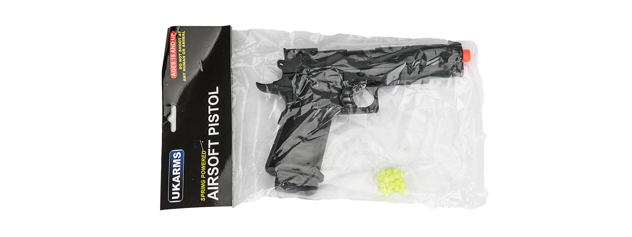 P2001BAG SPRING POWERED 1911 POLYMER PISTOL IN POLY BAG (BLACK)