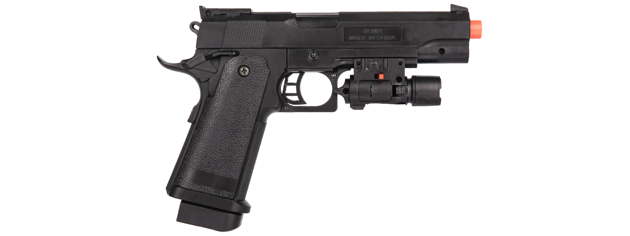 P2001B SPRING PISTOL w/ LASER (BLK) - Click Image to Close