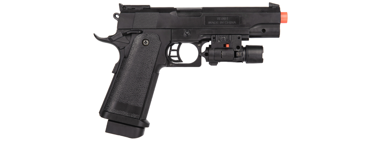 P2001B SPRING PISTOL w/ LASER (BLK)