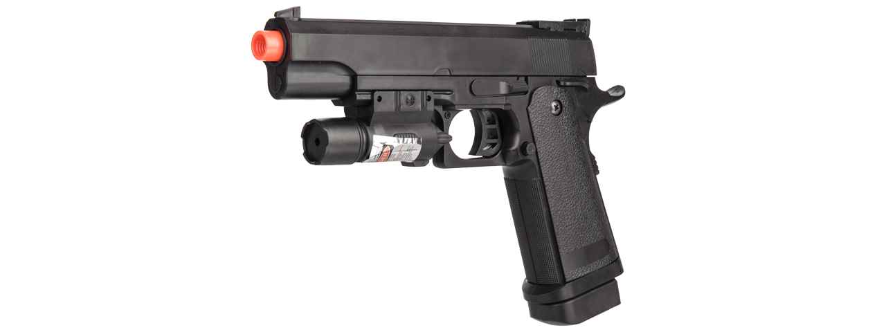 P2001B SPRING PISTOL w/ LASER (BLK) - Click Image to Close