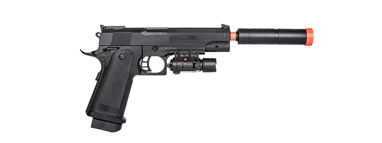 P2001C SPRING PISTOL w/ LASER (BK) - Click Image to Close