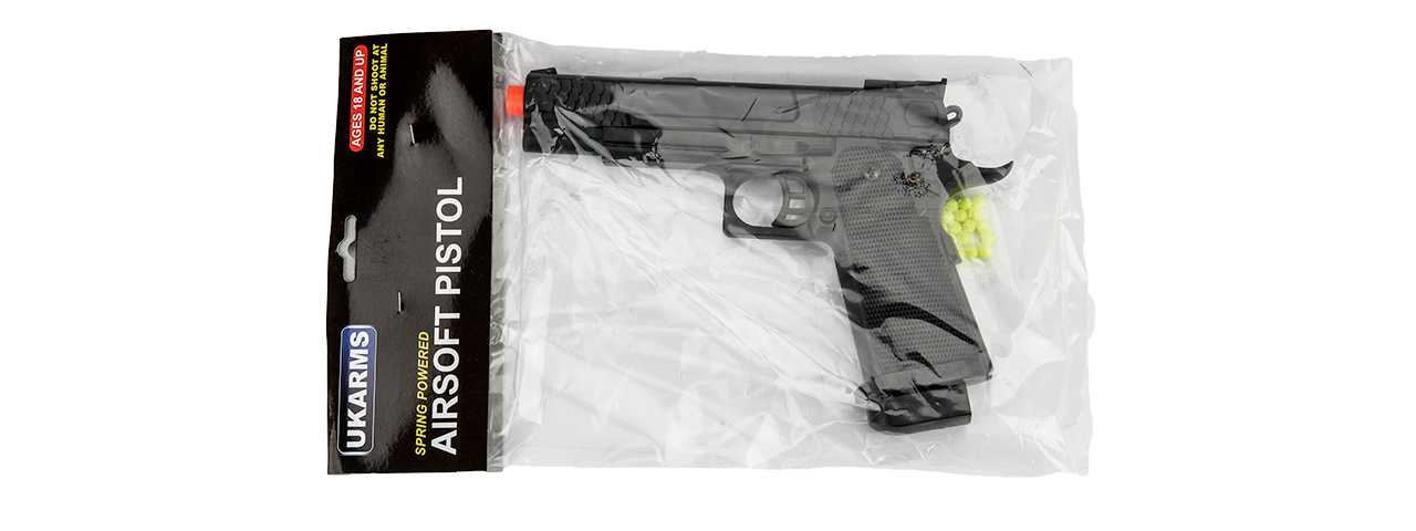 P2002BAG SPRING SCALED 1911 POLYMER PISTOL IN POLY BAG (BLACK) - Click Image to Close