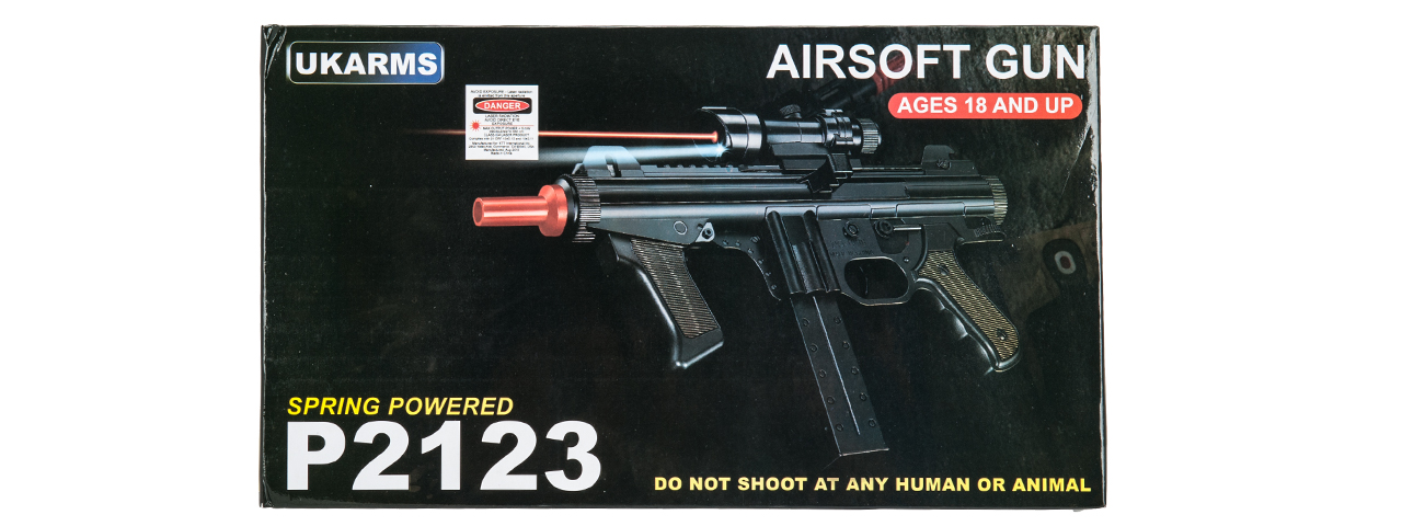 P2123 SPRING RIFLE w/ SCOPE & LASER - Click Image to Close
