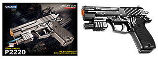AMA Airsoft Spring Powered Pistol w/ Flashlight (Color: Black)