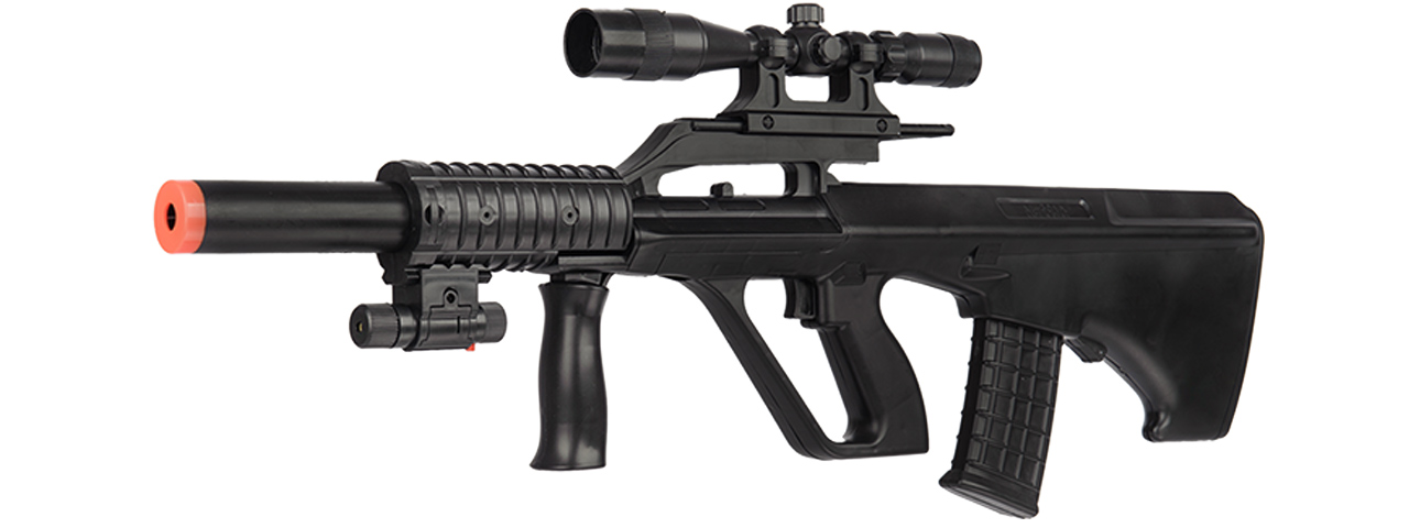 UK Arms P2300 AUG Spring Power Airsoft Rifle w/ Laser and Scope (Color: Black)