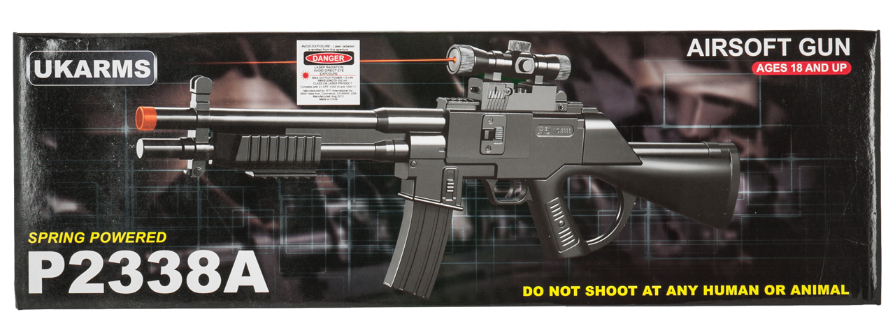 P2338A TACTICAL SPRING SHOTGUN w/ SCOPE & LASER - Click Image to Close