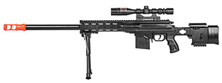 UK Arms Airsoft Spring Powered Rifle w/ Scope and Bipod (Color: Black)