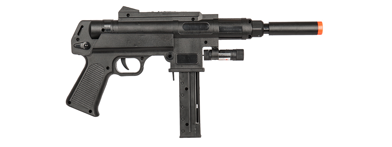 UK Arms P2626 Spring Powered SMG w/ Laser and Flashlight (Color: Black)