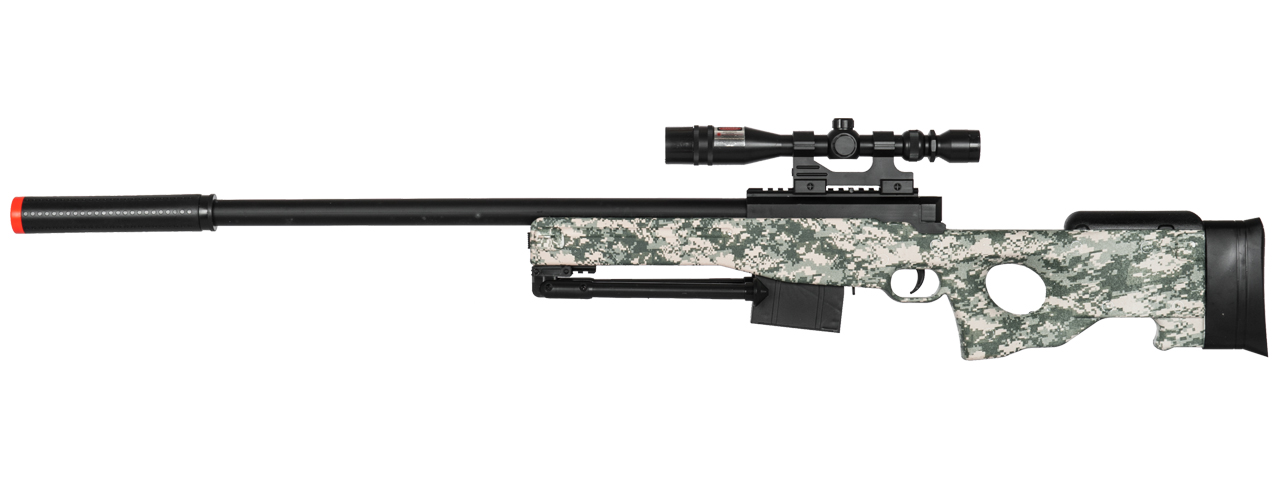 P2703A SPRING RIFLE w/ SCOPE (GREEN DIGITAL) - Click Image to Close