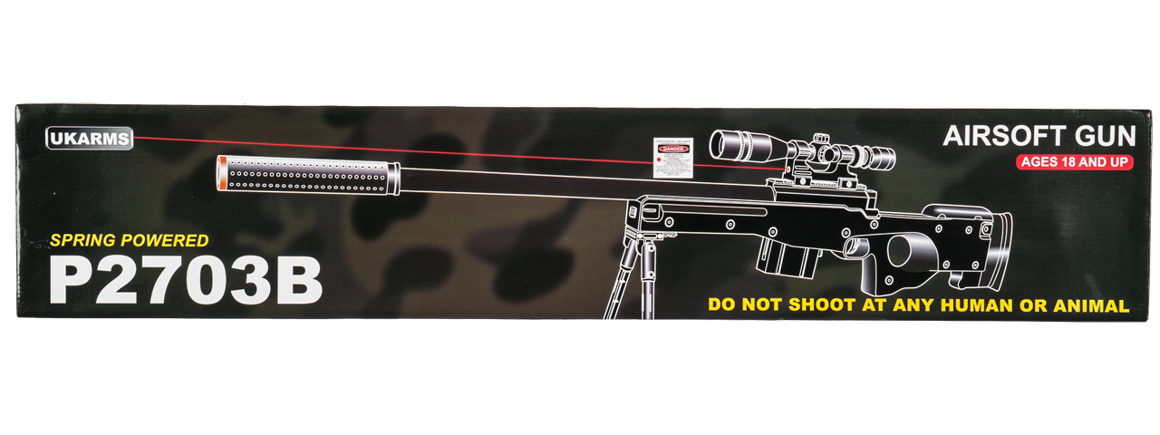 P2703B SPRING RIFLE w/ SCOPE (BLACK) - Click Image to Close