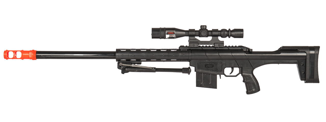 P2912A SPRING SNIPER w/ SCOPE & BIPOD (BK) - Click Image to Close