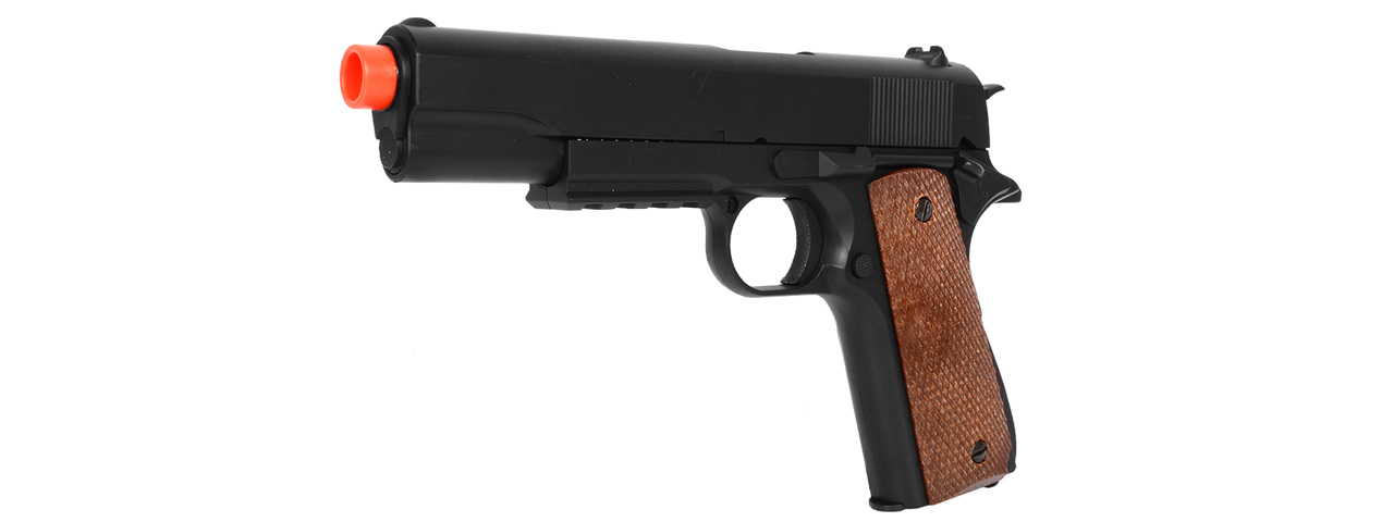 P361 WELL AIRSOFT M1911-A1 HEAVYWEIGHT AIRSOFT PISTOL W/ RAILED FRAME (BK) - Click Image to Close