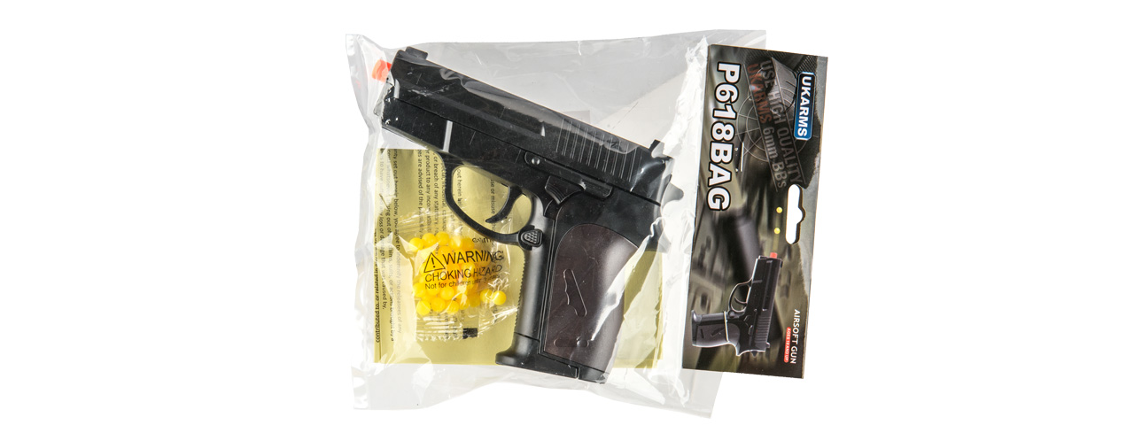 P618BAG SPRING-LOADED PISTOL (BLACK)