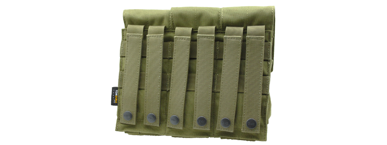 T1341-G TRIPLE M4 MAG POUCH (OD GREEN) - Click Image to Close