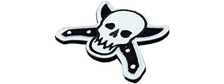 AMA AIRSOFT KNIFE AND SKULL FLEXIBLE FABRIC PATCH - BLACK