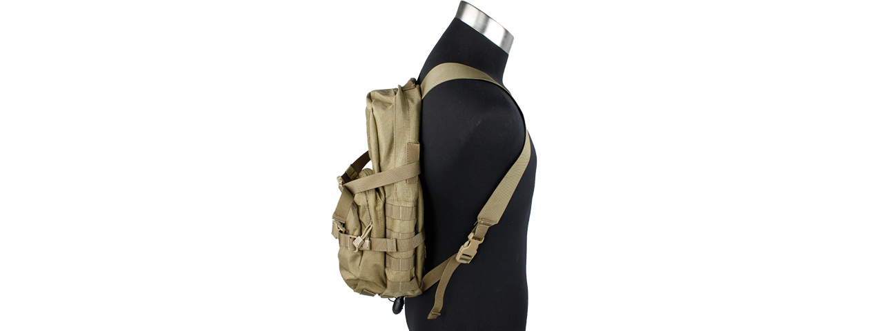 AMA 1000D CORDURA MODULAR ASSAULT PACK W/ 3L HYDRATION BLADDER - KHAKI - Click Image to Close