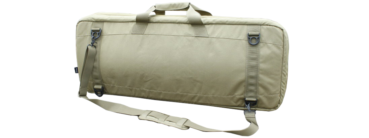 AMA COVERT 36-INCH DOUBLE RIFLE CARRYING CASE ZIPPERED POUCH - KHAKI - Click Image to Close