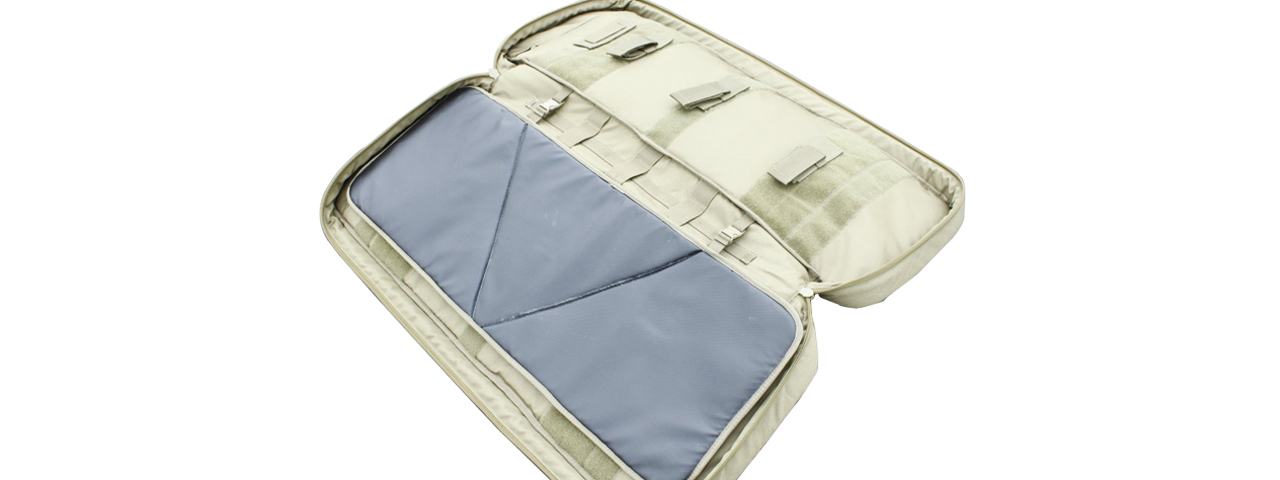 AMA COVERT 36-INCH DOUBLE RIFLE CARRYING CASE ZIPPERED POUCH - KHAKI - Click Image to Close