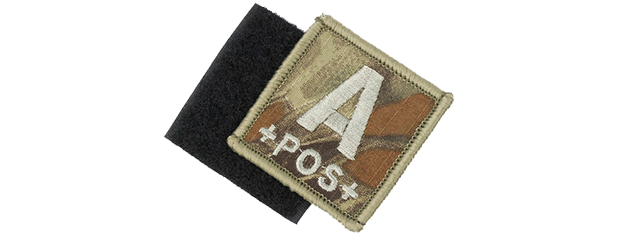 AMA EMBROIDERED BLOOD TYPE A POS HOOK AND LOOP MORALE PATCH - MAD
