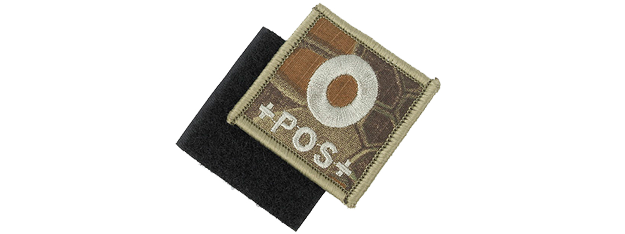 AMA EMBROIDERED BLOOD TYPE O POS HOOK AND LOOP MORALE PATCH - MAD