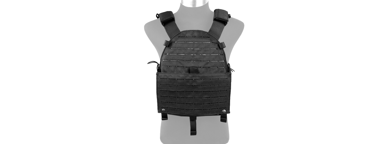 AMA 500D Nylon Hypalon Tactical Vest Laser Cut Molle Vest (Black)