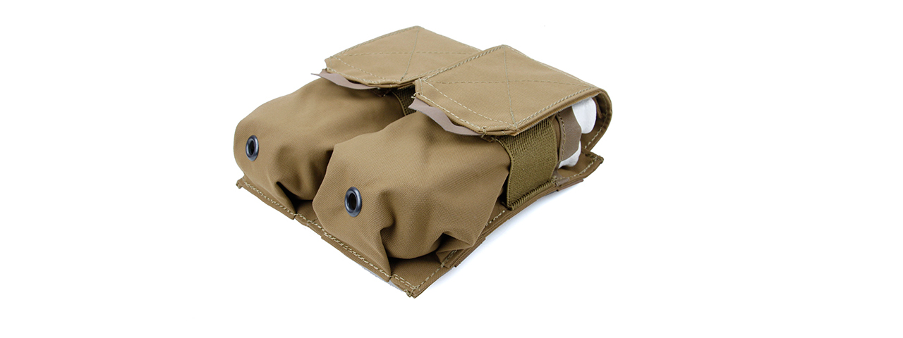 T2303-CB QUOP DOUBLE M4 MAG POUCH (KHAKI)