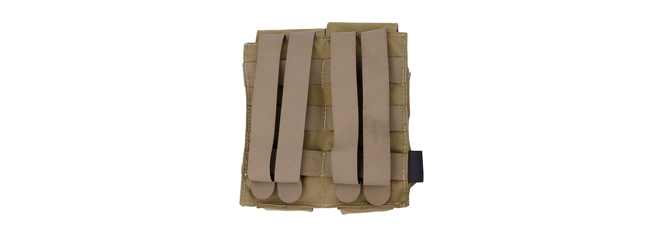 T2303-CB QUOP DOUBLE M4 MAG POUCH (KHAKI) - Click Image to Close