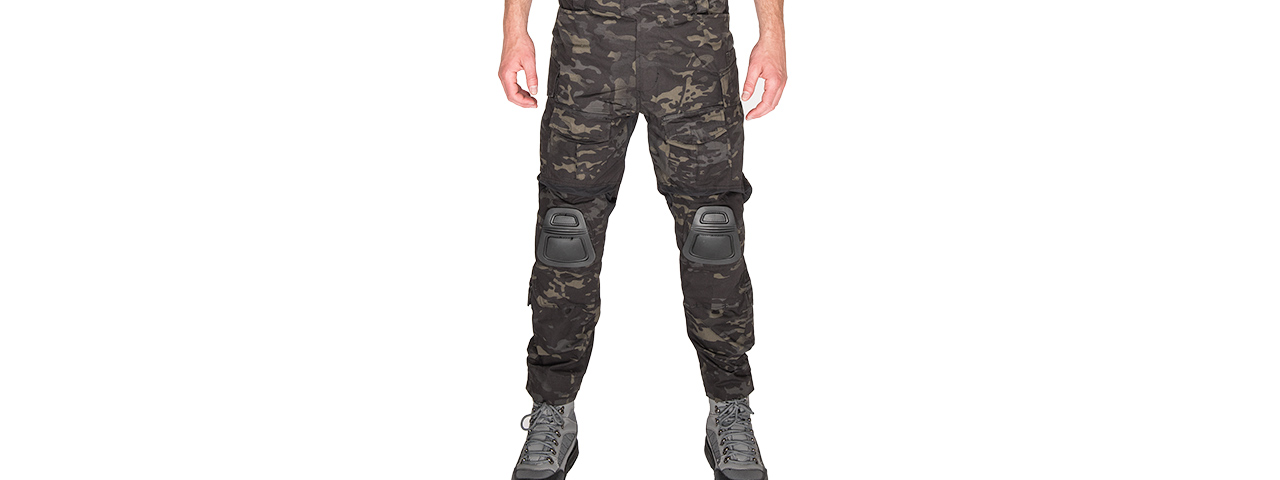 T2359MB-2X BDU TROUSERS W/KNEEPADS (CAMO BLACK) - Click Image to Close
