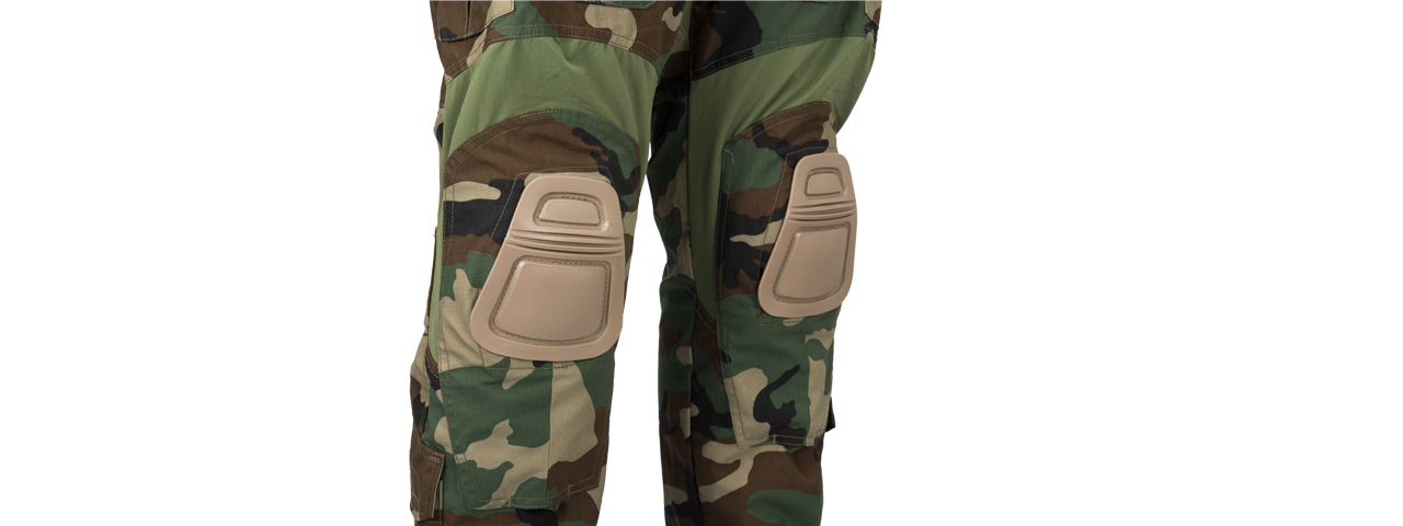 T2359W-L BDU TROUSERS W/ KNEEPADS - LARGE (WOODLAND) - Click Image to Close