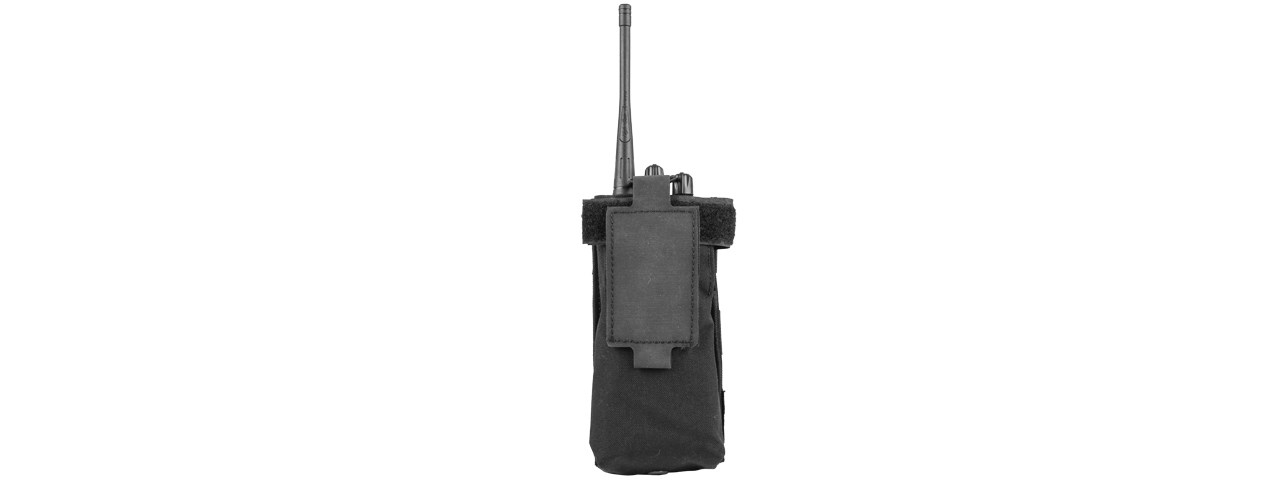 T2375-B PATROL RADIO POUCH W/ PARACORD LACING (BLACK) - Click Image to Close