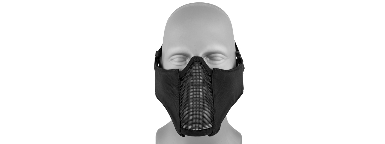 AMA NYLON PDW MESH MERCENARY AIRSOFT HALF MASK - BLACK - Click Image to Close