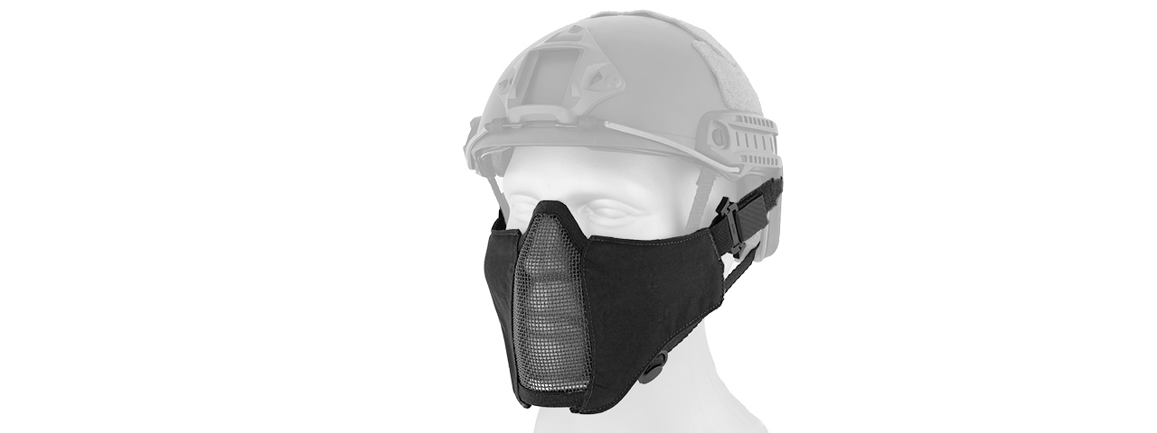 AMA NYLON PDW MESH MERCENARY AIRSOFT HALF MASK - BLACK - Click Image to Close