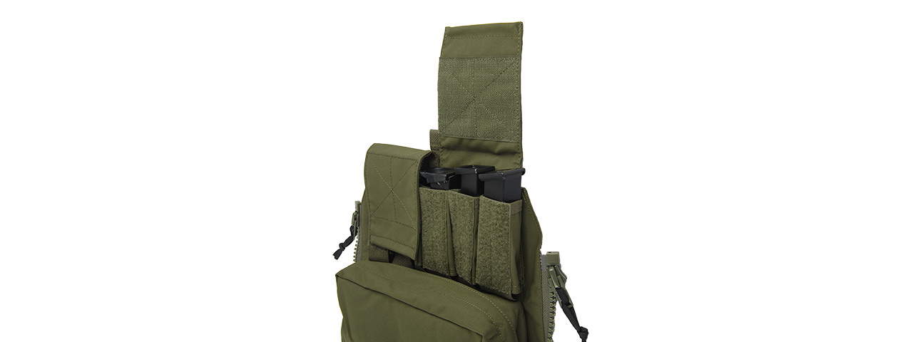 T2509RG ZIPPER BACK PANEL POUCH PACK (RANGER GREEN) - Click Image to Close
