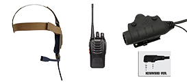 ZBOWMAN ELITE II HEADSET & U94 PTT W/ BAOFENG 888S RADIO - DARK EARTH