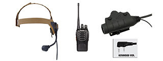 ZSELEX TASC1 HEADSET & U94 PTT W/ BAOFENG 888S RADIO - DARK EARTH