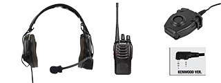 Z COMTAC I HEADSET + Z112KEN PTT + WALKIE TALKIE SET (BK)