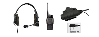 Z COMTAC I HEADSET + Z115KEN PTT + WALKIE TALKIE SET (BK)