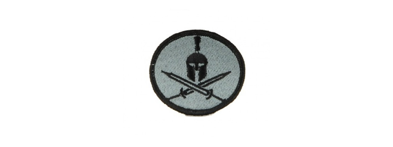 AC-114 ADHESIVE SPARTAN CROSS SWORDS PATCH (LIGHT BLUE) - Click Image to Close