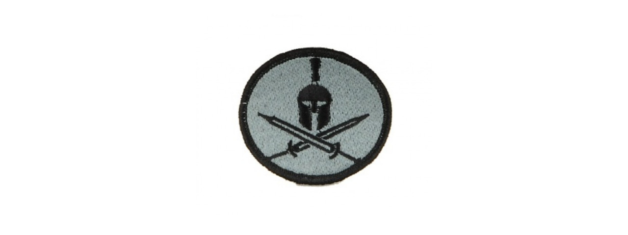 AC-114 ADHESIVE SPARTAN CROSS SWORDS PATCH (LIGHT BLUE)