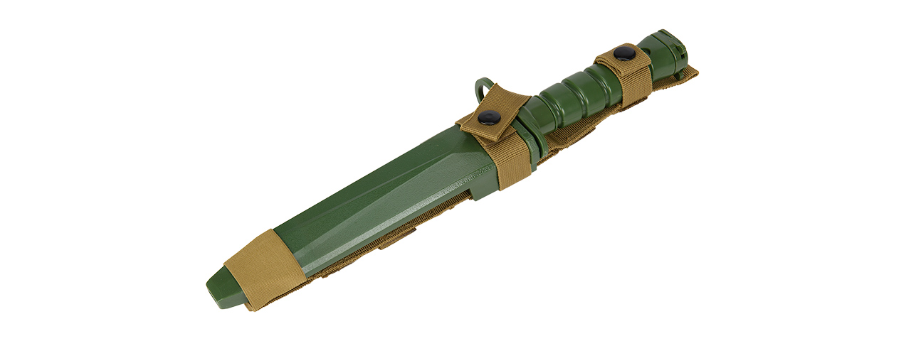 2618G M10 DUMMY BAYONET W/ BLADE COVER FOR M4 / M16 (OLIVE DRAB) - Click Image to Close