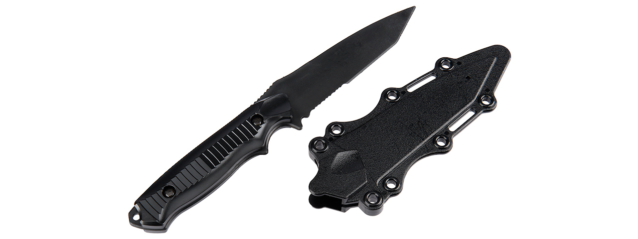 2621B RUBBER BAYONET KNIFE W/ ABS PLASTIC SHEATH COVER (BLACK) - Click Image to Close