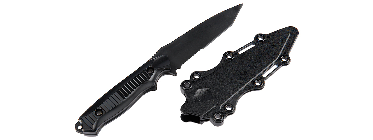 2621B RUBBER BAYONET KNIFE W/ ABS PLASTIC SHEATH COVER (BLACK)