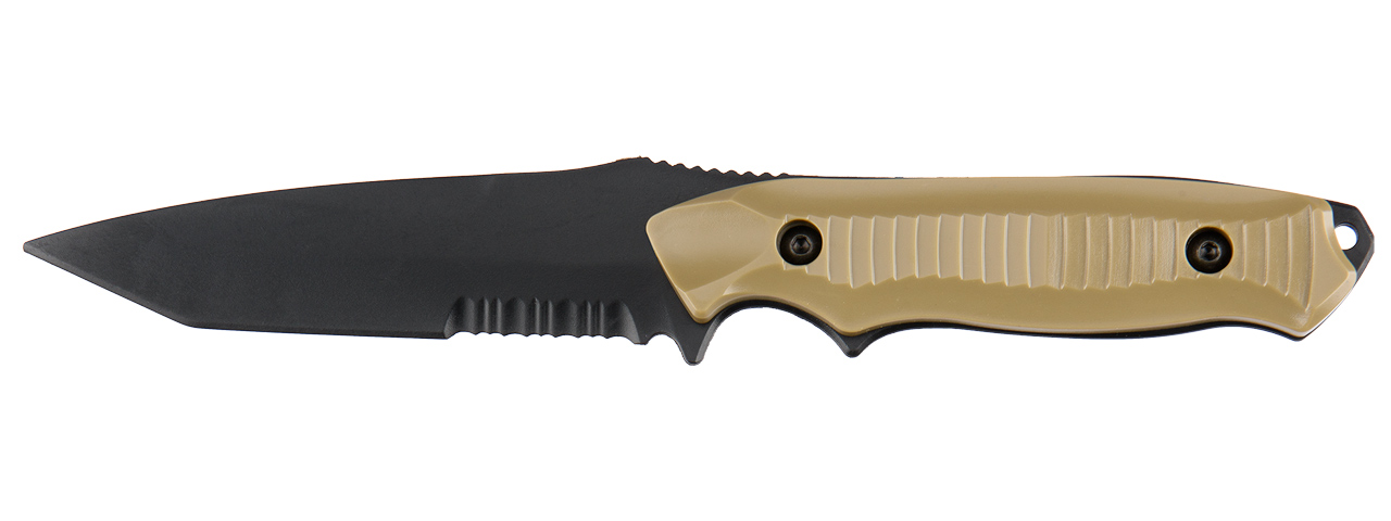 2621T RUBBER BAYONET KNIFE W/ ABS PLASTIC SHEATH COVER (TAN) - Click Image to Close