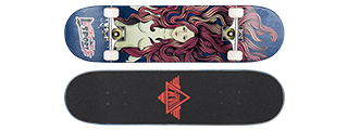 3108-T025B RED HEAD BLUE COMPLETE SKATEBOARD (8.0" X 31")