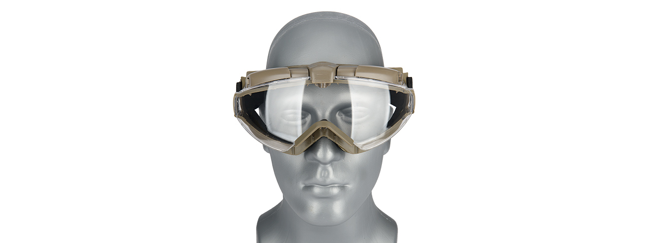 G-FORCE TACTICAL TPU AVIATOR FAN GOGGLES (TAN) - Click Image to Close