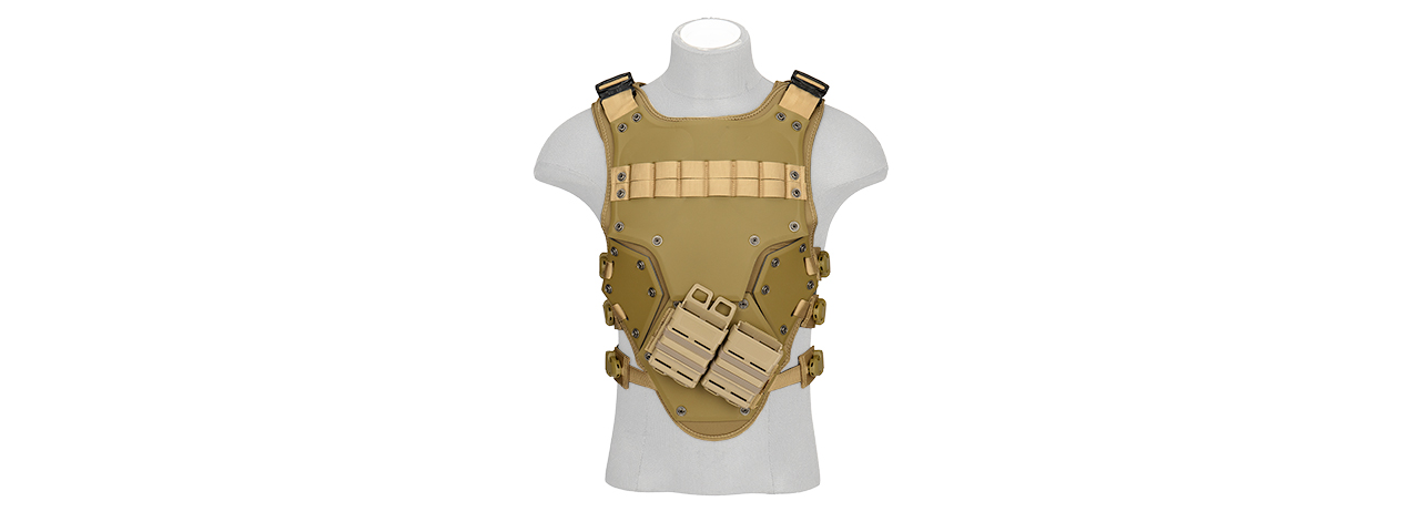 AC-590T TF3 HIGH SPEED AIRSOFT MAG STRAP BODY ARMOR (TAN) - Click Image to Close